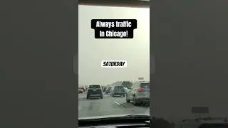 Always stop and go traffic in Chicago! #chicago #traffic #highway #illinois #gloomyday