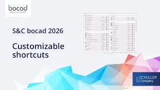 bocad 2026 - Customizable keyboard shortcuts [English]