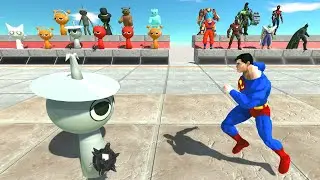 Team Super man vs team Sprunki - Animal Revolt Battle Simulator
