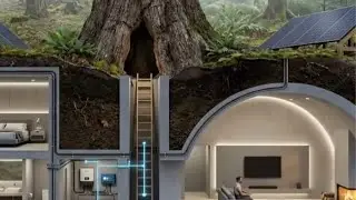 Building a modern shelter in a tree hollow