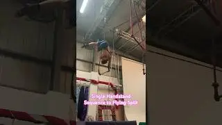 Handstand Trapeze Sequence to Flying Split. #circus #aerial #trapeze #handstand #splits #manchester