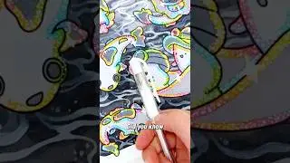 How to Color Rainbow Glitter Effect with Ohuhu Markers and White Gel Pen