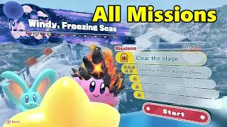 Windy, Freezing Seas. All missions. Kirby and the forgotten land