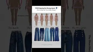 How to Choose Perfect jeans👖_Apple, Pear, Inverted Triangle, Rectangle & Hourglass #bodytypefashion