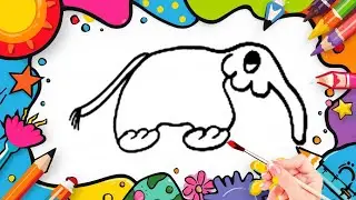 How To Draw cute Elephant  Drawing, Painting & Coloring For Kids and Toddlers_🌈🎨 🐋