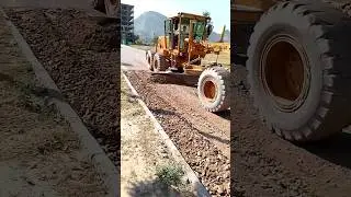 Road construction work Motor Grader Leveling #subscribe