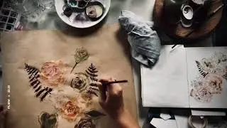 Painting on brown paper