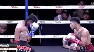 Aser Kewas mengknock down lawan. #boxing 