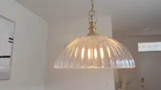 Винтажный стеклянный подвесной светильник Yarlkav | Люстра с прозрачным куполом из стекла | Регул...