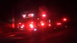 Multiple fire apparatus responding to a house fire in East Brandywine township