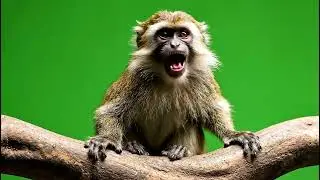 Cinematic Monkey Funny Green Screen Effect: High-Quality Animal Stock Footage Overlay