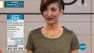 IMAN Global Chic Dressed   Ready Signature Shimmer Top