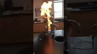Slow Motion Methane Bubble Flame