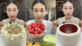 ASMR 🍰 Raspberry Cake,Lychee Cake,Melon & Fruits Cake | Soft & Satisfying Eating Sounds #asmr