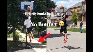 #DriveByDunkChallenge But With Bikes!! We Barely Dunking On Low Rim's Tho!