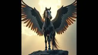 eagle horse 🐎🦅 #winged horse #pegasus flying in sky #majestic white horse with wings #sunset sky