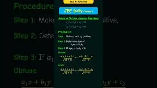 Остроугольные и тупоугольные биссектрисы | #jeedailyconcepts