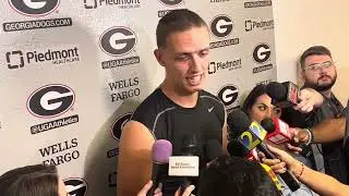 Georgia quarterback Carson Beck speaks after 1st start against UT Martin