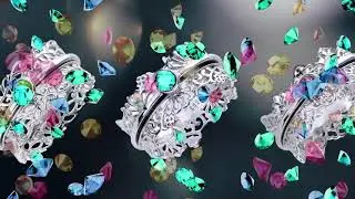 The Group of Three Energy Stone Fidget Rings Wildflowers, Leaf Garden and Mandala