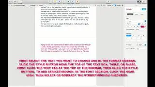 HOW TO ADD OR REMOVE A STRIKETHROUGH TO TEXT IN A PAGES DOCUMENT