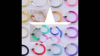 2 Piece Nose Ring Goth Punk Lip Ear Nose Clip On Nose Lip Hoop Rings Earrings