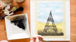 Paint the Eiffel Tower in Watercolors~ Beginner's Tutorial