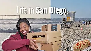 Vlog | Amazon Haul + T-fal cookware, Samsung T7storage, earphones, art supplies | Beach + Lunch