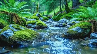 Soothing Forest Stream Ambience – Calm River Flow with Birds Singing for Sleep and Mind Relaxation