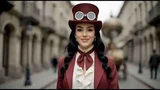 Steampunk beautiful model AI