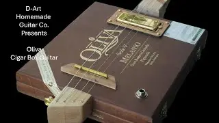 Oliva Fretless/Slide Electric Cigar Box Guitar by D-Art Homemade Guitar Co.