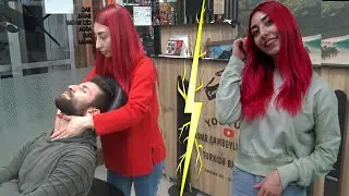 ASMR female leg throat massage & SONER,TUGBA back, foot, arm, palm, face, head, ear, eyebrow massage