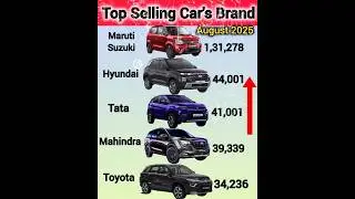 Top Selling Cars Brand August 2025🔥🔥 इंडिया की सबसे अच्छी कारें✅️ #TopSellingCars #shorts #bestcars.