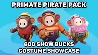 Primate Pirate Bundle Pack Costume Showcase (600 Show Bucks Fall Guys) Explore Levels Play Through!