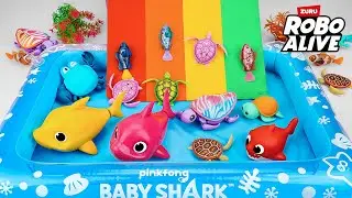 🦈toy asmr🦈 ZURU Robo Alive Fun Aquarium 🐊 Shark, Crab, Turtle, Fish ✨ Review Toys (No Talking)