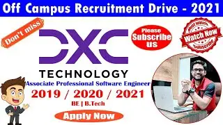 DXC Technology hiring 2021 | DXC off Campus recruitment 2021 | Fox Tech Academy | Freshers Hiring