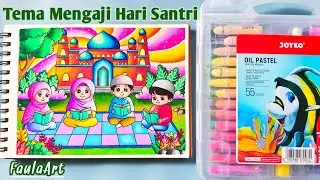 Mewarnai Gambar Tema Mengaji Hari Santri