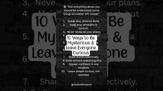 10 Ways to Be Mysterious & Leave Everyone Curious #mysterious #quotes #mindset #quoteoftheday