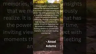 A famous quote by Ansel Adams #photography #shorts