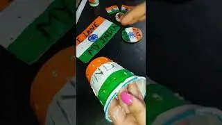 Great Indian National Flag drawing ideas using waste #shorts #trending independence day craft