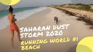 Saharan Dust Storm 2020 Engulfed Caribbean Island of Anguilla (Run down Worlds #1 Beach)
