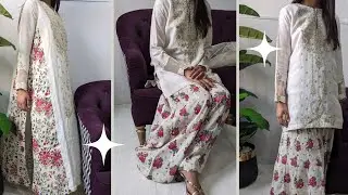 kalidaar plazo and Farshi kameez| Designed two dresses with leftover fabrics and patches