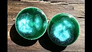 Awesome Pair of Emerald Falls Jellyfish Galaxy Glass Ear Plugs 4mm - 32mm