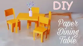 DIY Mini Paper Dining Table & Chair | How to make Paper Dining Table&Chair | Paper Craft |kids craft