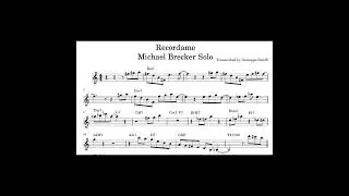 Michael Brecker - Recordame  #solotranscription  #tenorsaxjazz  #saxophone  #jazztranscription