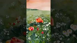 Gouache wild flower meadow 🌼✨ #gouache #gouachepainting