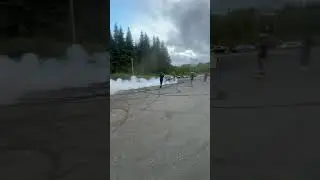 HONDA FIT DOES HUGE BURNOUT