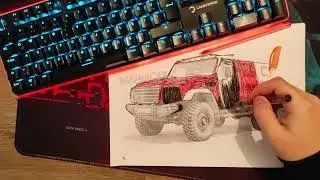 Destroying Armored Vehicle Drawing