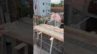Lintel level slab work #construction #Modern villa #architecturestyle