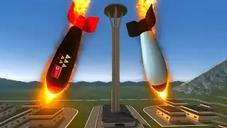 Garry's Mod Every Powerful Nuclear Bombs Throwing to Test In the Tall Building BOOM!