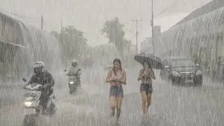 The Biggest Rainstorm in History in a Village | Strong Winds and Lightning That Never Stop